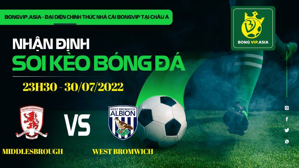 Soi kèo Bongvip Middlesbrough vs West Bromwich